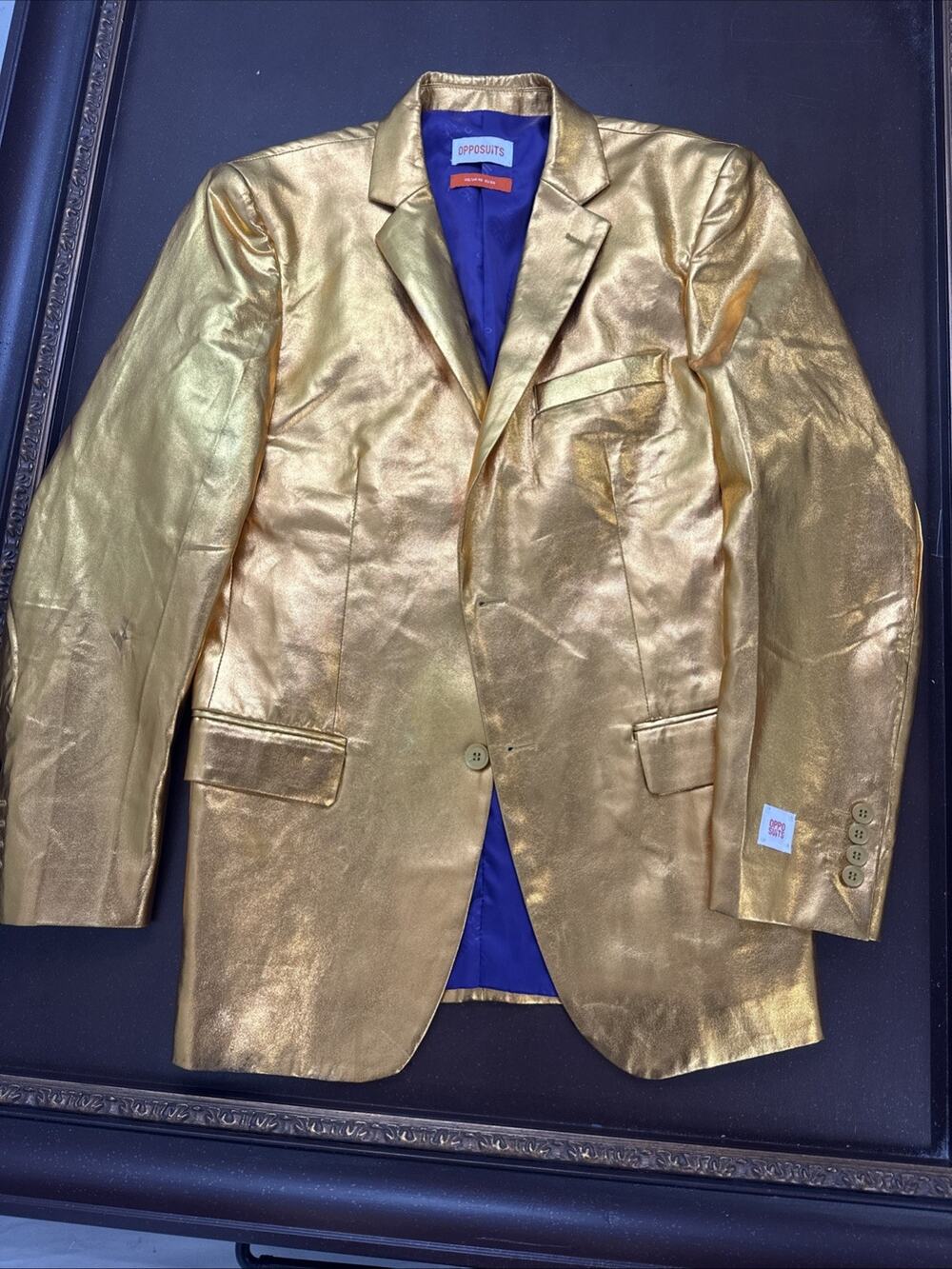 Mens Opposuits Metallic Gold Golden Suit Blazer Jacket Size 40